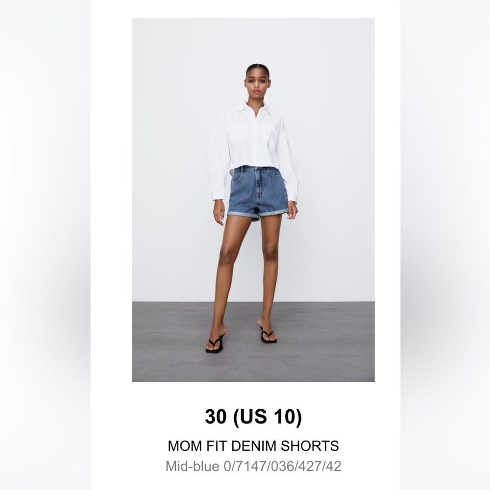 Zara mom shorts - denim mid blue